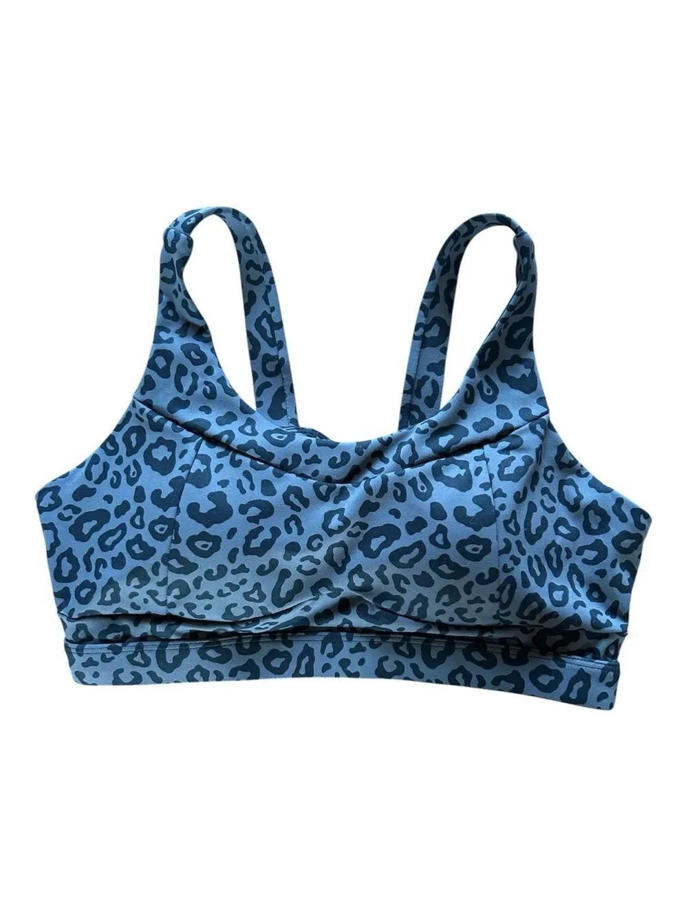 NEW Running Girl Leopard Print Sports Bra - Gray And Black